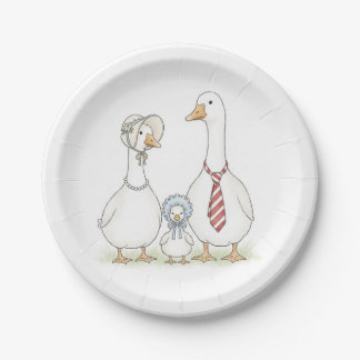 Watercolor Goose Baby Shower Plates