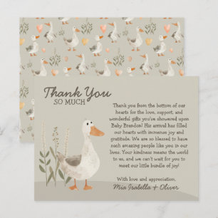 Watercolor Goose - Baby Shower Thank You Card