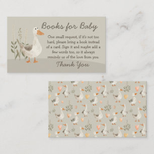 Watercolor Goose Books for Baby - Baby Shower Card