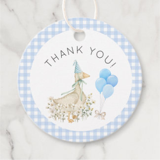 Watercolor Goose Boy Wildflower Baby Shower Favour Tags