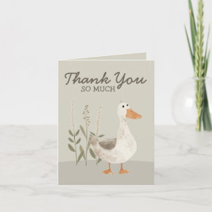 Watercolor Goose Charming Blank Thank You Card