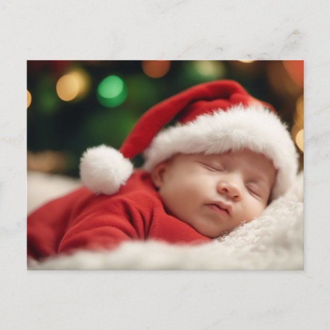 Watercolor Goose Photo Baby Announcement - Card (Front)