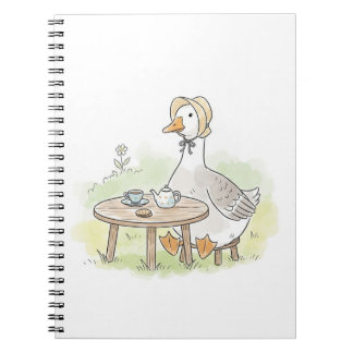 Watercolor Goose Tea Party Notebook
