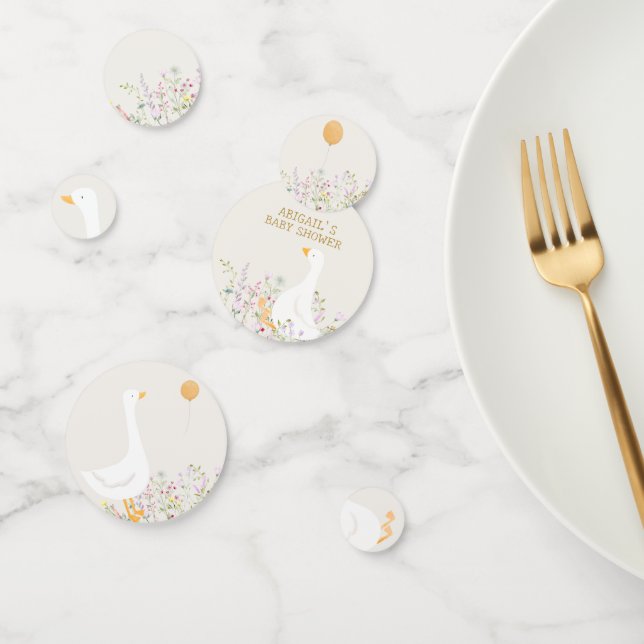 Watercolor Goose Wildflower Twins Baby Shower Confetti (Group)