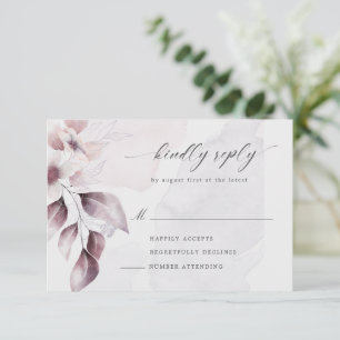 watercolor gorgeous fall floral RSVP card