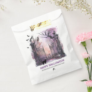 Watercolor Gothic Gate Entrance Halloween Party Favour Bags