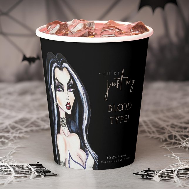 Watercolor Gothic Witch Halloween Black Paper Cups (Creator Uploaded)