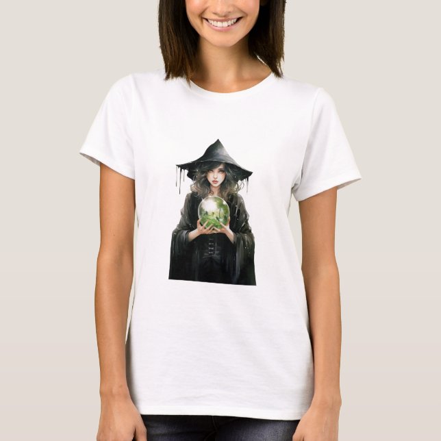 Watercolor gothic witch T-Shirt (Front)