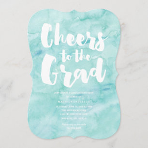 Watercolor Grad Graduation Invitation