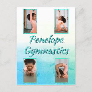 Watercolor Gradient Custom Name, Sport & Photo Postcard