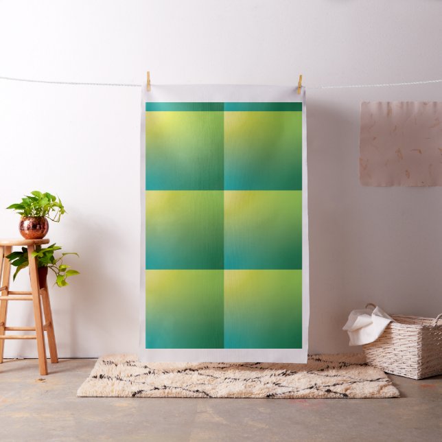 Watercolor Gradient Pillow Square Green Yellow Fabric (In Situ)