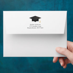 Watercolor Graduation Cap Envelope