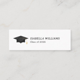 Watercolor Graduation Cap Name Card - Insert Card