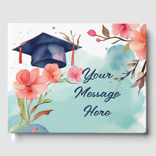 Watercolor Graduation Celebration  Guest Book (Front)
