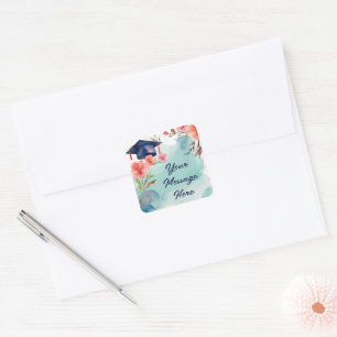 Watercolor Graduation Celebration  Square Sticker