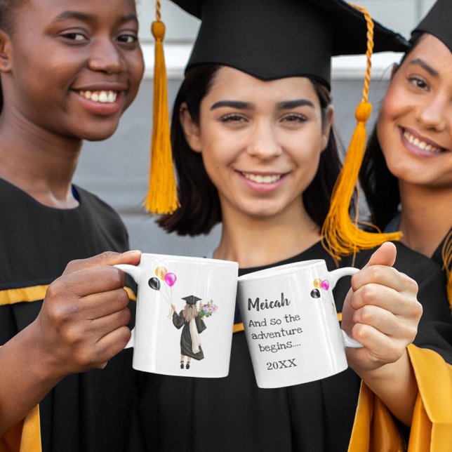 Watercolor Graduation Gown & Cap Girl Mug (Creator Uploaded)