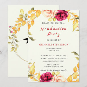 Watercolor Graduation Invitation Design Your Own