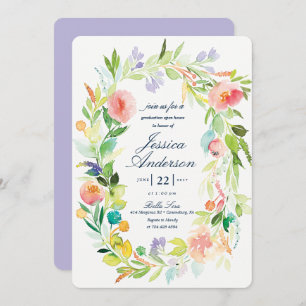 Watercolor Graduation Open House Invitation