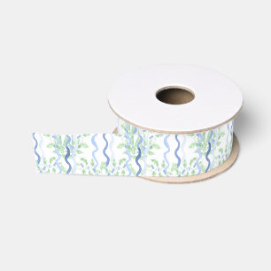 Watercolor Grandmillennial Greenery Grosgrain Ribbon