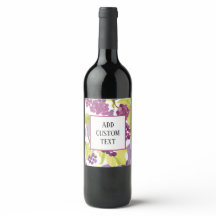 Watercolor Grape Wine Label Add Your Own Text