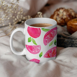Watercolor grapefruit coffee mug