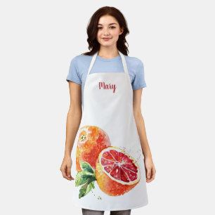 Watercolor Grapefruit Customisable Apron