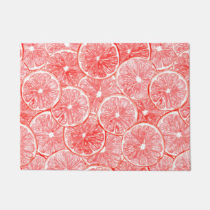 Watercolor grapefruit slices pattern doormat