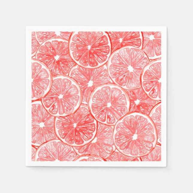 Watercolor grapefruit slices pattern napkin (Front)