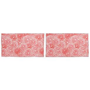 Watercolor grapefruit slices pattern pillowcase