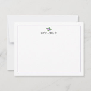 Watercolor Grapes Purple Border Personalized Card