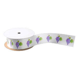 Watercolor Grapes Satin Ribbon