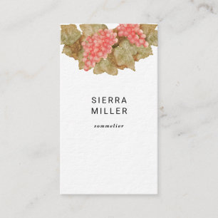 Watercolor grapes sommelier wine business card
