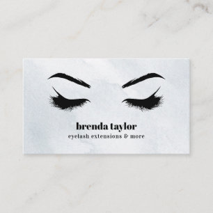 Watercolor GRAY chic Eyelash  Browbar professional Business Card