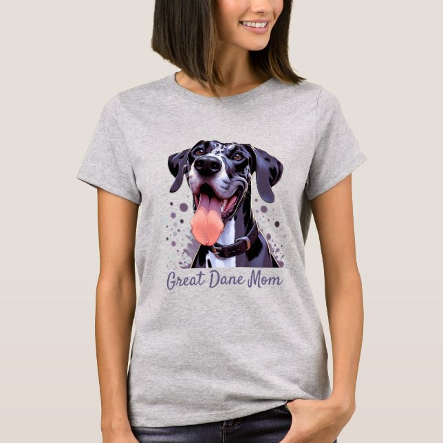 Watercolor Great Dane  Fun Dog Pet Animal T-Shirt (Front)