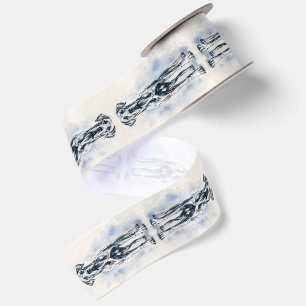 Watercolor Great Dane Satin Ribbon