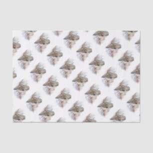 Watercolor Great Grey Owl Bird Nature Art Tissue Paper