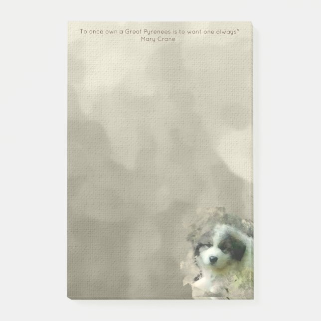 Watercolor Great Pyrenees Puppy - Sweet Post-it Notes (Front)