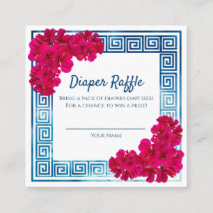Watercolor Grecian Elegance Pink Baby Shower Game Enclosure Card