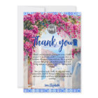 Watercolor Greek Island Floral Tile Thank You Card
