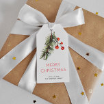 Watercolor Green and Red Pine Berries Christmas Gift Tags<br><div class="desc">This Christmas gift tag adds a touch of artisanal charm to your holiday presents. Adorned with a delicate watercolor illustration of vibrant holly leaves and plump red berries, it captures the essence of yuletide cheer. The soft, ethereal quality of the watercolor design lends a whimsical and elegant air to your...</div>