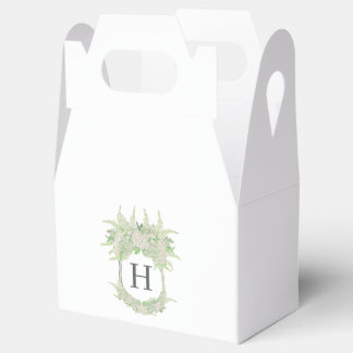 Watercolor Green and White Hydrangea Crest Favour Box