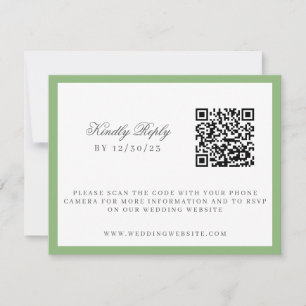 Watercolor Green and White Hydrangea Crest RSVP Card
