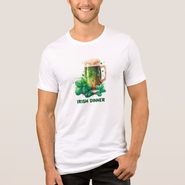Watercolor Green Beer  Tri-Blend Shirt (Front)