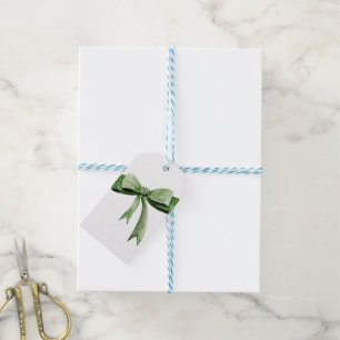 Watercolor Green Bow Gift Tags