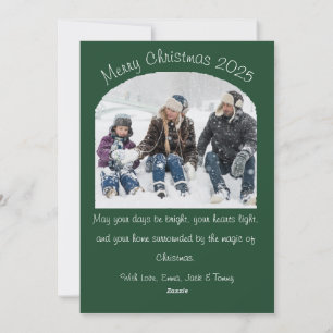 Watercolor Green Christmas Tree Holiday Card