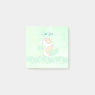 Watercolor Green Cute Custom School Office Post-it Notes