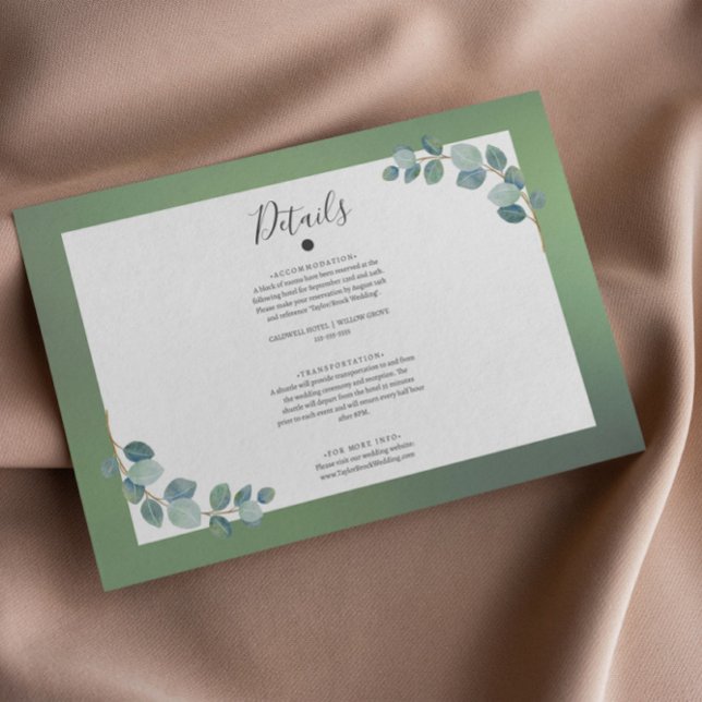 Watercolor Green Eucalyptus Deails Enclosure Card (Creator Uploaded)