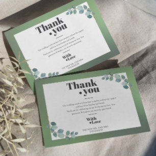 Watercolor Green Eucalyptus Thank You Card