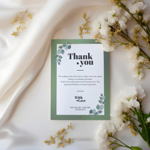 Watercolor Green Eucalyptus Thank You Card
