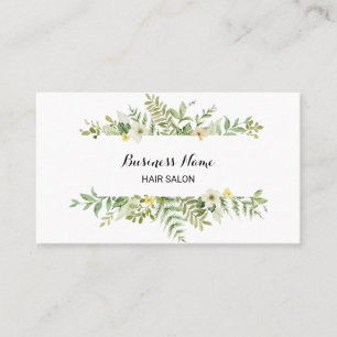 Watercolor Green Foliage Salon  Loyalty Card